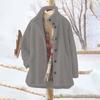 Women's Oversized Cardigan Sweatshirt With Button-Down Collar In Solid Color