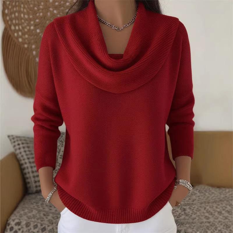 New Autumn/winter Women's Pure-color Long-sleeved Tops and Sweaters