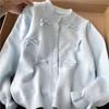 Korean Style 3D Bow Round Neck Knit Women's Fall College Sweater Cardigan