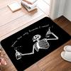 Creative Skeleton Printing Non Slip Small Rug Waterproof Easy Clean Floor Mat for Indoor Outdoor Use Durable Home Decor Novelty