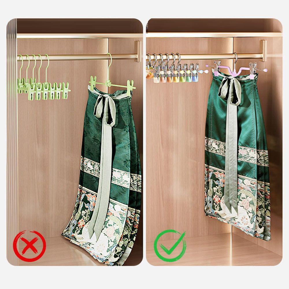 Gifts Short Neck Trouser Clip Non-slip Rainbow Colors Short Neck Trouser Rack Traceless Household Trouser Hanger