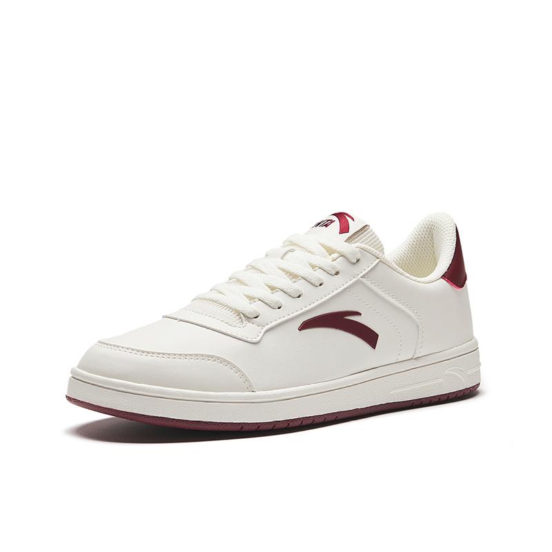 Anta Comfortable Versatile Fashion Waterproof Wear-Resistant Lightweight Low-Top Skate Shoes Women sneaker White Red 922348067-5