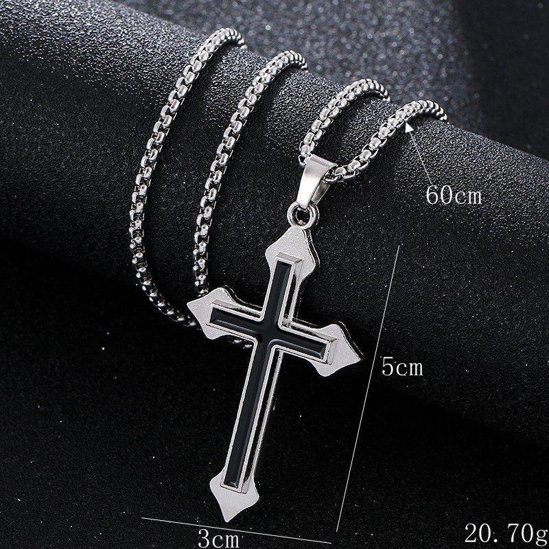 Retro Flower Pattern Cross Necklace: Unique Hip Hop Design