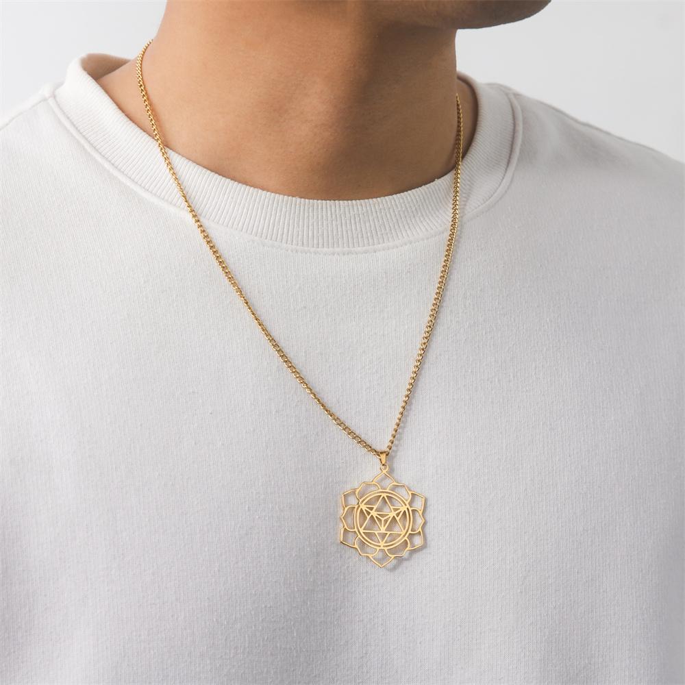  Hexagram Merkaba Stars Pendant Necklaces Flower of Life Yoga Jewish Mystical Symbol Necklace Protection Kabbalah Jewelry