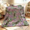 Dragonfly Art Flannel Blanket Warm Soft Halloween Christmas Couch Warm Cozy Decorative Decor Gift for All Season