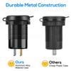 12V USB C Charger Outlet Aluminum Car Charger Socket Dual PD and Dual QC3.0 Car USB Port for Boat Marine Truck RV Motorcycle