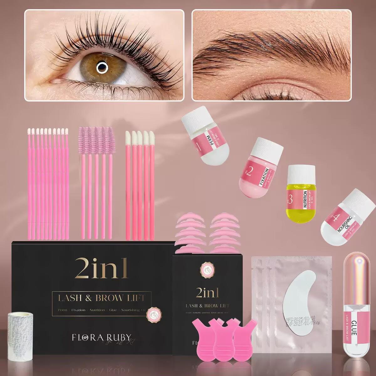 

FLORA RUBY Eyelash & Eyebrow Curler Set - Long-lasting Keratin Curl 1