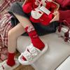 Women's Middle School Socks Red Socks New Year's Birthday Socks Cute Pocket Cartoon Christmas Women's Socks