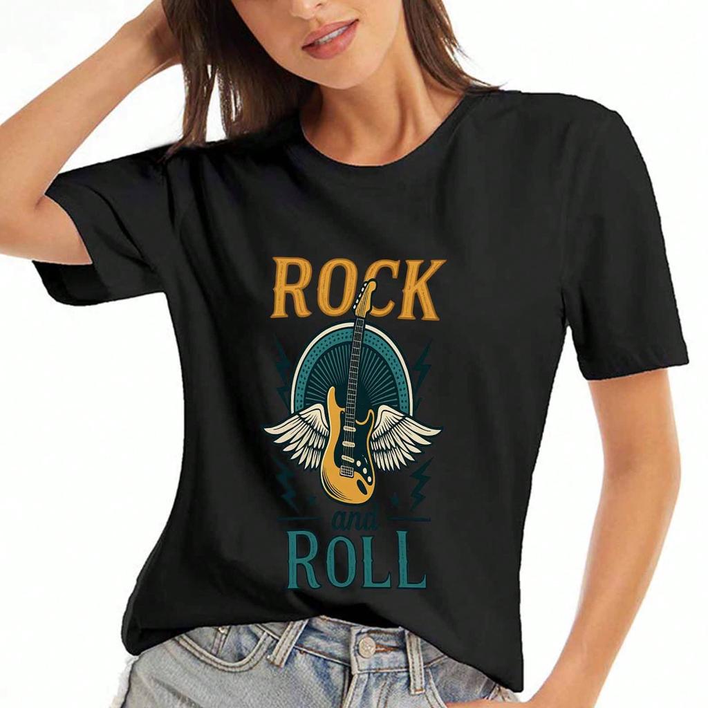 Rock Guitarist Cotton T Shirt, Premium Cotton Print, Durable, Casual Fashion. Cool Rockstar Graphic Tee, Guitar Player Band Fan Apparel, Music Lover