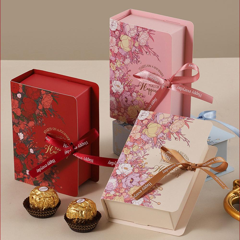 Creative Simple Book Shape Gift Box DIY Valentine's Day Wedding Party Birthday Banquet Baby Shower Candy Chocolate Package Decor