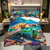 Sea Turtle Bedding Single 3Dturtle Printed Duvet Cover Set For Adults Boys And Girls,2 Pieces With 1 Duvet Cover And Pillowcases