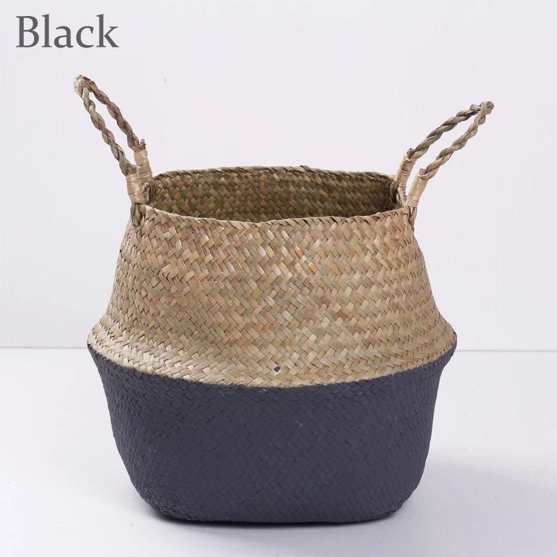 Straw Woven Flower Pot Basket - New Grass Planter for Indoor Outdoor & Multi-Use Dirty Basket