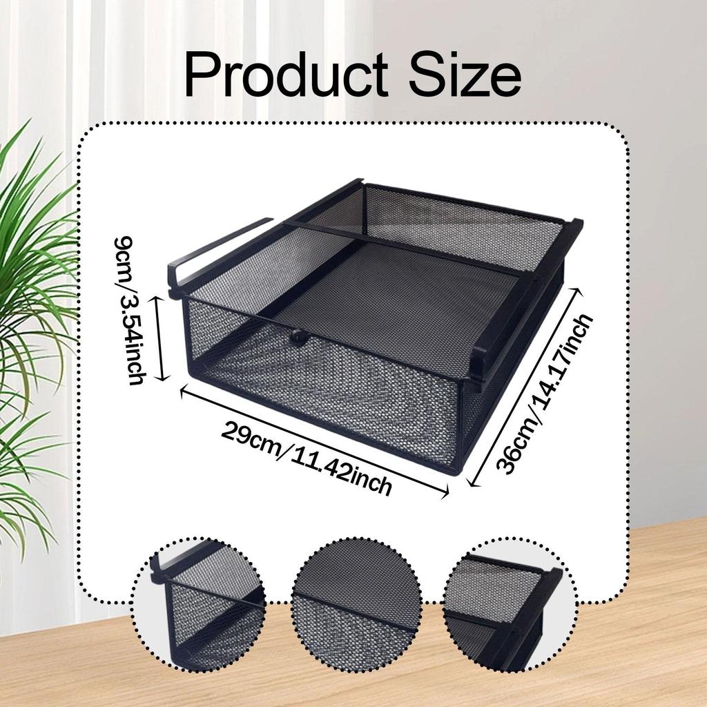 Extendable Hanging Basket for under Cabinet Drawer Shelf, Space Saving, Multifunctional, Portable