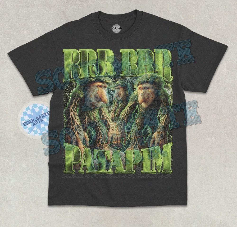 Brr Brr Patapim T- Shirt Funny Brainrot Animal Meme Joke Ironic Unisex Graphic Te 3XL
