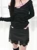 Hety Mini Houndstooth Rose Skirt (Gray)