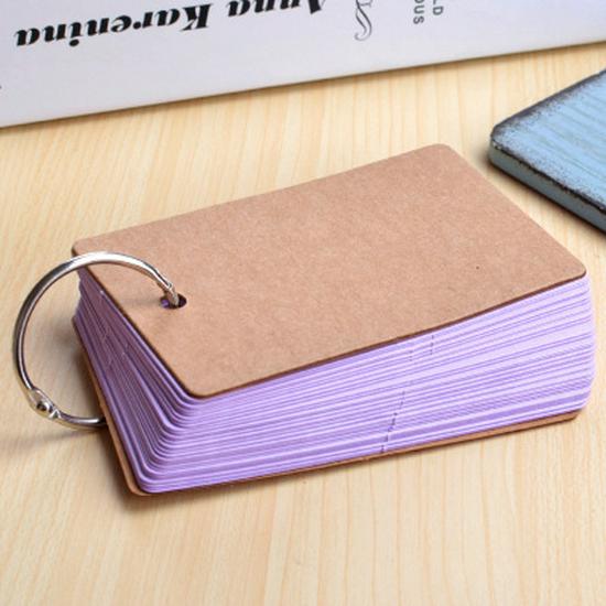 DIY Portable Flashcards: Blank Cards with Ring for Handwritten Memorization