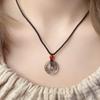 Traditional Chinese Character Good Luck Pendant Necklace Adjustable Rope Peace Buckle Pendant Clavicle Chain Jewelry