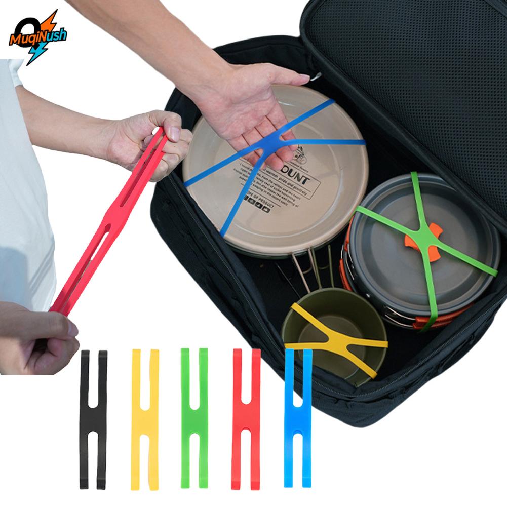 MuqiNush 5/10Pcs Silicone H-Band Rubber Bands High Elasticity Elastic Wrapping Ties Versatile for Outdoor Campingm Packing Strap