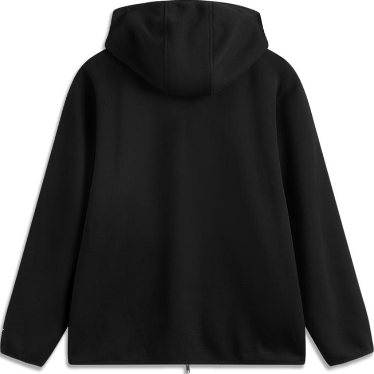 Li Ning CF Water-Resistant Hooded Cardigan Loose Long Sleeve Fleece Warm Sweatshirt Unisex sweatshirt Black AWDU967-5