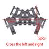 MOC City Train Rail Crossing Flexible Tracks Forked Straight Curved Rails Switch Construction Brick Bricks Creative DIY Playthings