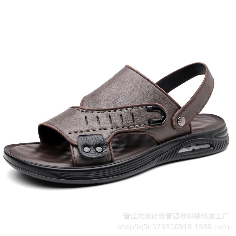 

Новая летняя пляжная обувь, уличные сандалии с открытым носком, повседневная модная нескользящая обувь, дышащие мягкие прохладные модные папины тапочки 44 коричневый