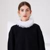 Renaissance Collar Elizabethan Mesh Ruffled Neck Collar Shawl Wrap Detachable False Collar Necklace for Women and Girls