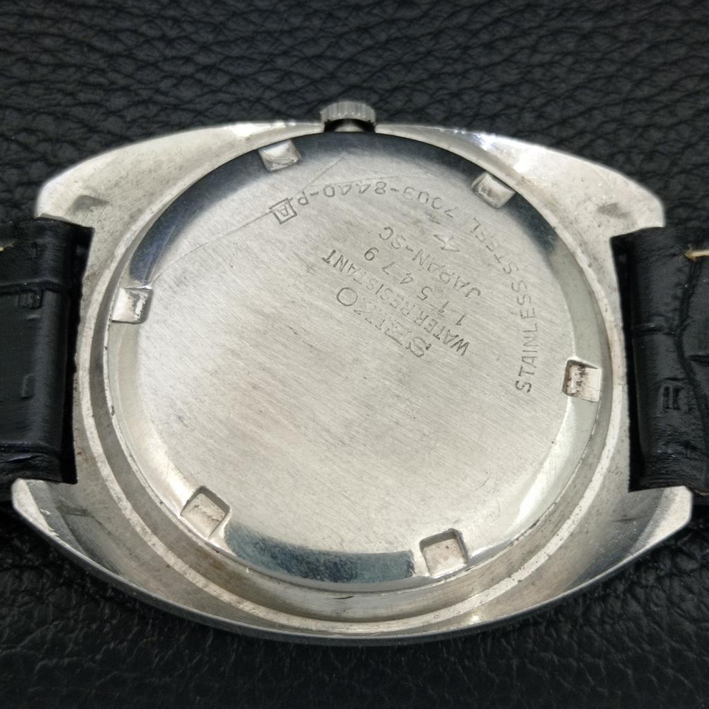 VINTAGE SEIKO 5 AUTOMATIC 7005A JAPAN MENS BLACK COLOR DIAL WATCH A709358-1