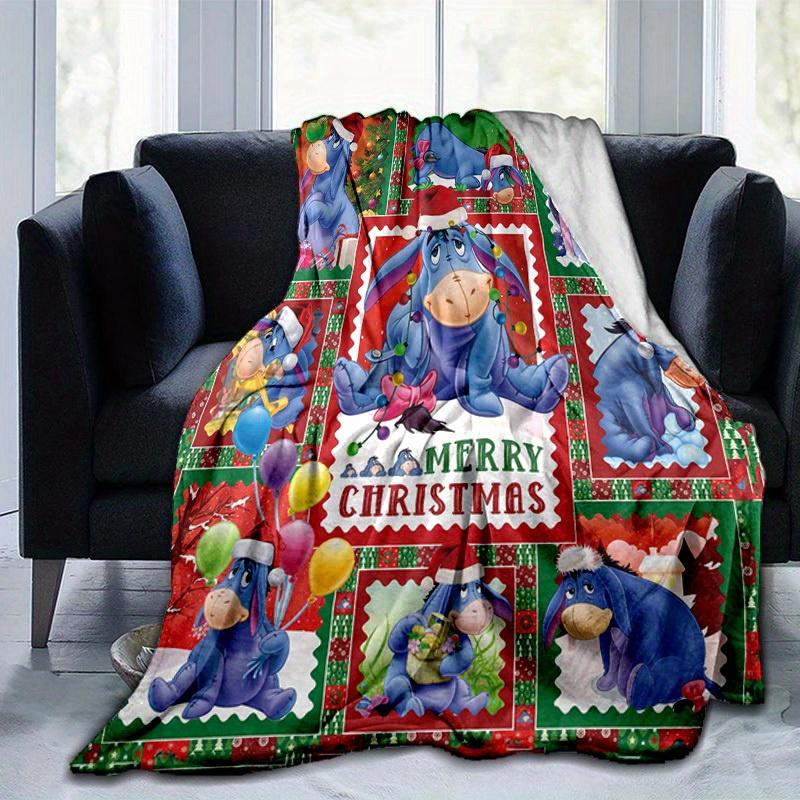 1pc. Christmas Eeyore Plush Blanket, Festive Home Decor, Office Throw, Outdoor Gift for Kids and Adults (80x120 cm)