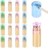 16 Pack Mini Drawing Colored Pencils With Sharpener 12 Colrs Mini Drawing Pencils Set 3.3Inch Short Fat Color Pencils In Tube Co