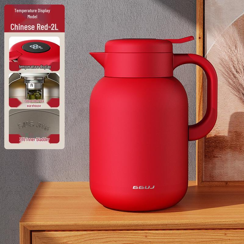 Large Capacity Insulated Stainless Steel Teapot with 316 Inner Liner - High Temperature Resistant for Home Use
