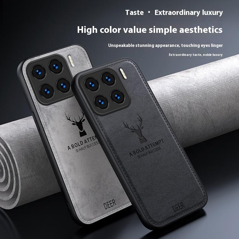 For Xiaomi 15 Case Deer Pattern Cloth Texture PU Leather Hybrid Phone Cover
