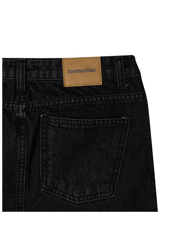 Too Much Tax Denim Mini Skirt (Black)