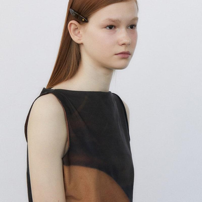 

DNINI Classic oval barrette S(Brown) Brown