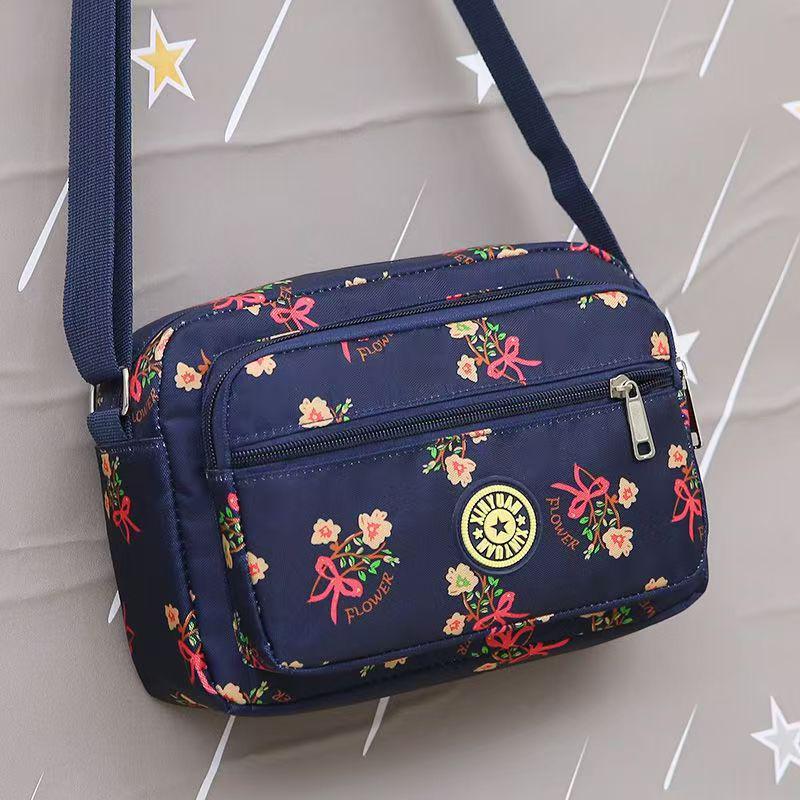 Floral Oxford Cloth Crossbody Bag for Women - Versatile Canvas Bag for Moms and Seniors