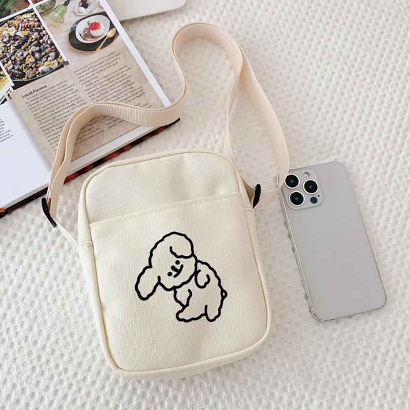 Fashionable Female Cute Crossbody Bag New Versatile Mobile Phone Canvas Bag