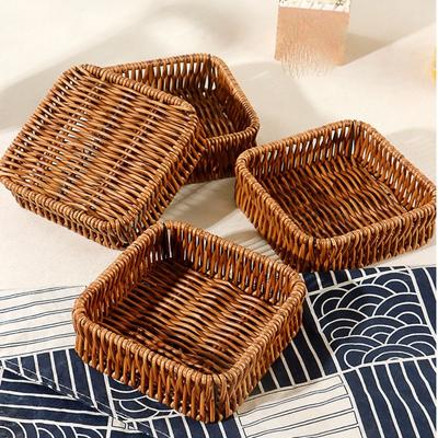 New Portable Handwoven Bread Storage Basket Breathable 5 Styles Outdoor Picnic Basket Double Handle Wedding Cabinet