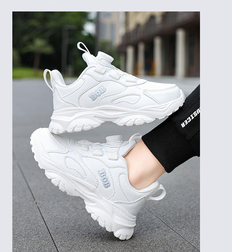 Bobodou Kids' Sports Shoes 2025 Autumn/Winter - Boys' and Girls' White Sneakers