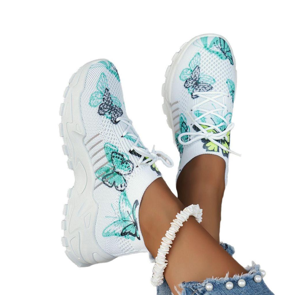 Women's Versatile White Mesh Flat Heel Sneakers - Breathable, Fashionable, Size 43