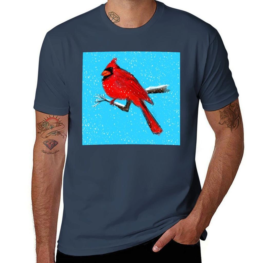 Red Cardinal Tshirt Regular Fit Plain Tee Shirt