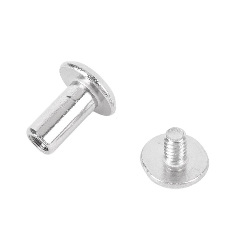 50set Silver Color Snap Rivets Stainless Steel Stud Bolts Binding Screws  For Leather Decoration