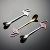304 Stainless Steel Flamingo Shape Coffee Stirring Spoon Titanium Coated Paint Creative Spoon Gift Western Food