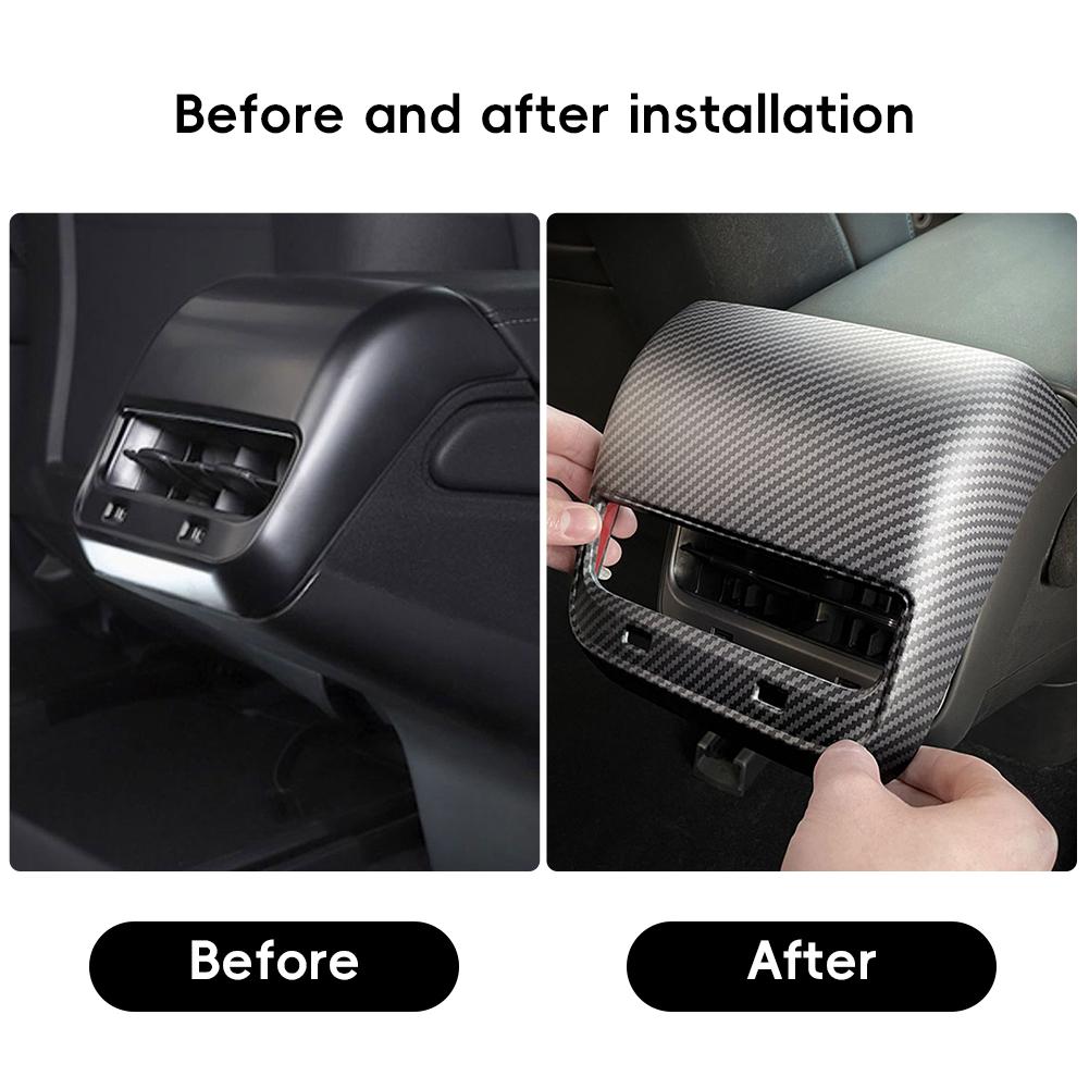 Car Rear Air Vent Outlet Cover Interior Rear Air Outlet Cover Back Vent Cover For Tesla Model 3 2017-2022 Model Y 2019-2022 #468125