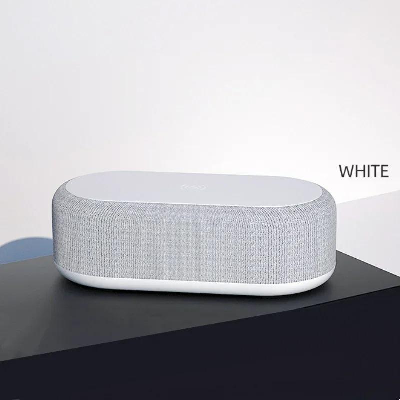 Multifunktions-Wecker mit Bluetooth-Lautsprecher, Nachtlicht, Handy-Ladestation 15W Schnellladung, Kabelloses Ladegerät für Zuhause2