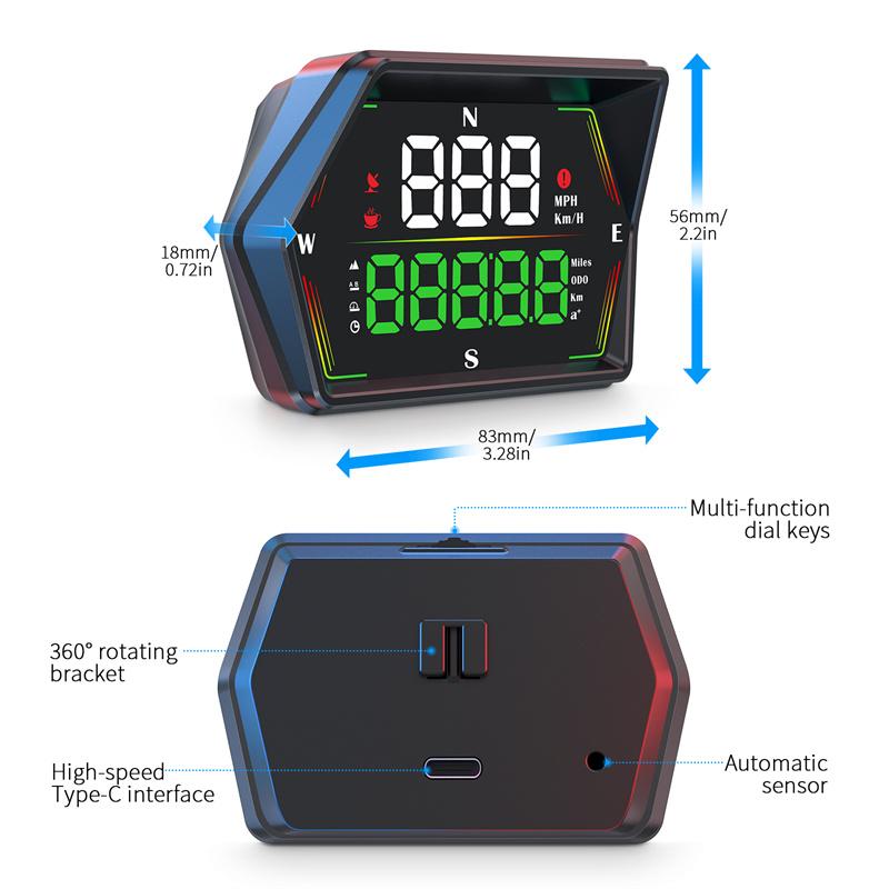 G21 Hud Gps Tachimetro Digitale per Auto Head-Up Display Bussola con Carattere Grande Ora Allarme Eccesso di Velocità Per Tutte le Auto Personalizzato