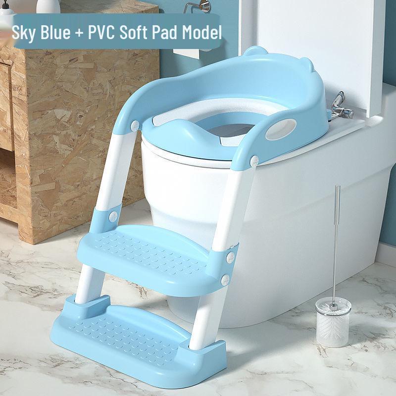 Folding Kids' Toilet Ladder with Baby Seat