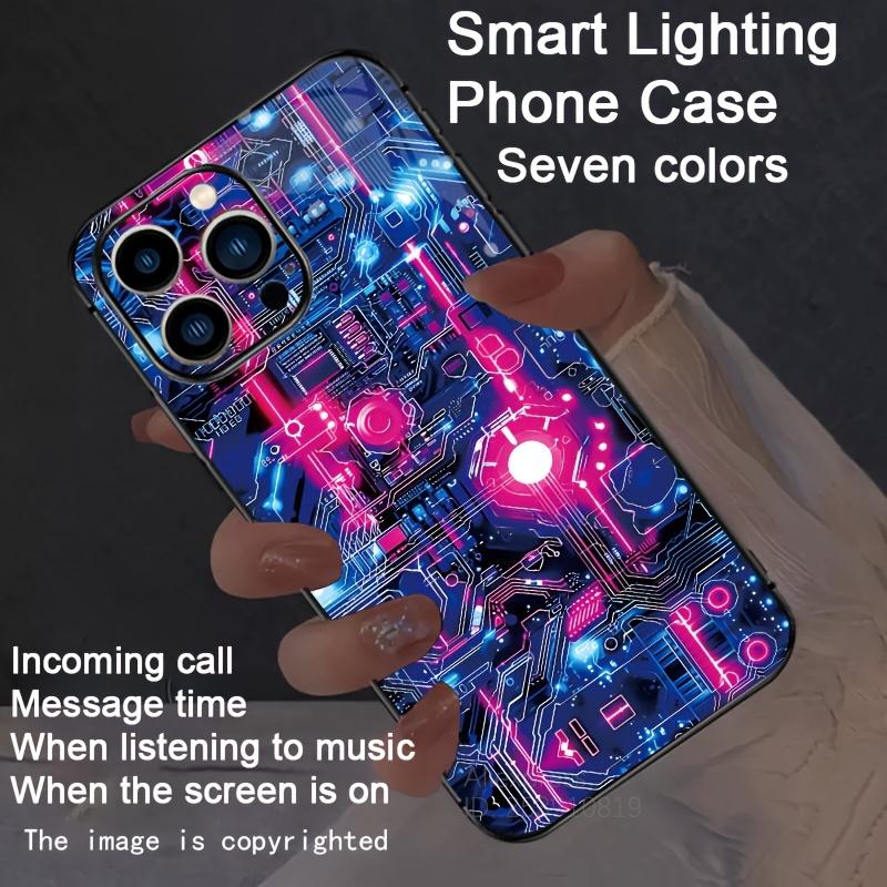 Aesthetics Mechanical Luminous Phone Case For iPhone 17 Air 16 15 14 13 12 11 Pro Max 17 Plus Mini LED Glow Phone Cover