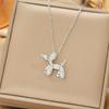 Japan and South Korea Simple Popular Wind Titanium Steel Necklace Female Niche Exquisite Internet Celebrity Zircon Clavicle Chain High-end Jewelry