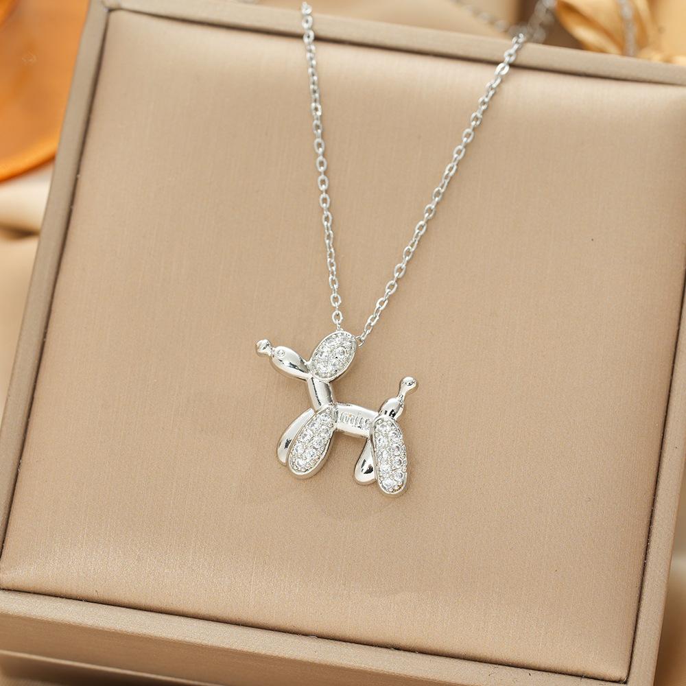Japan and South Korea Simple Popular Wind Titanium Steel Necklace Female Niche Exquisite Internet Celebrity Zircon Clavicle Chain High-end Jewelry