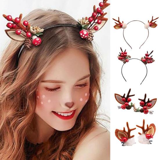 

Костюмная повязка на голову, очаровательное украшение для волос, многоразовая повязка на голову с рогами для рождественской вечеринки, заколка для фестиваля