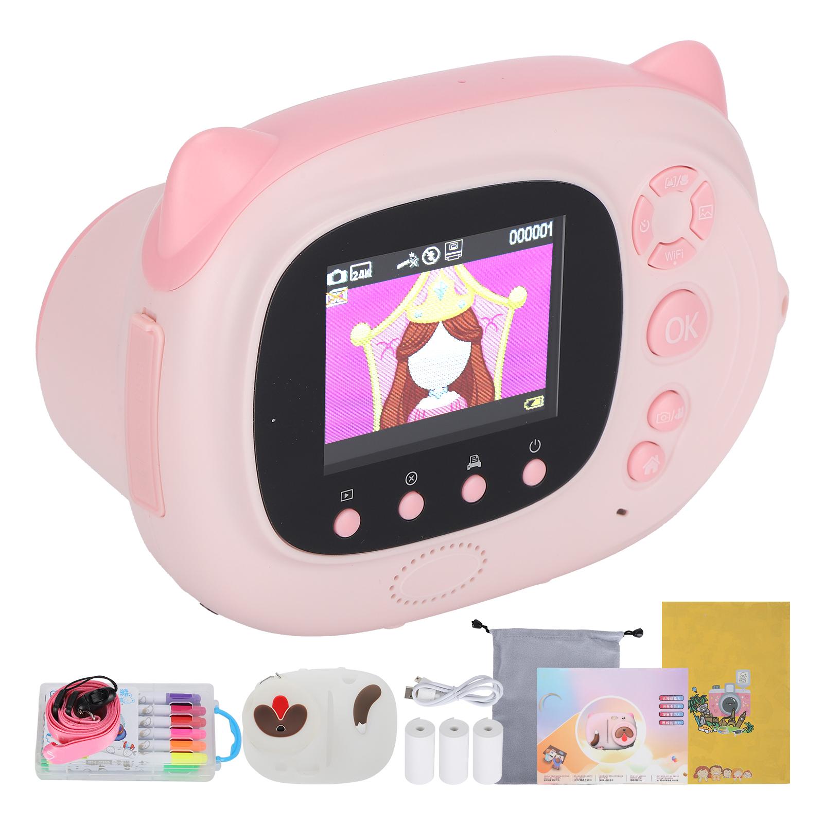 

Детская камера для печати мгновенных снимков Мини-детский WiFi-таймер Портативный Селфи высокой четкости P40Pink розовый